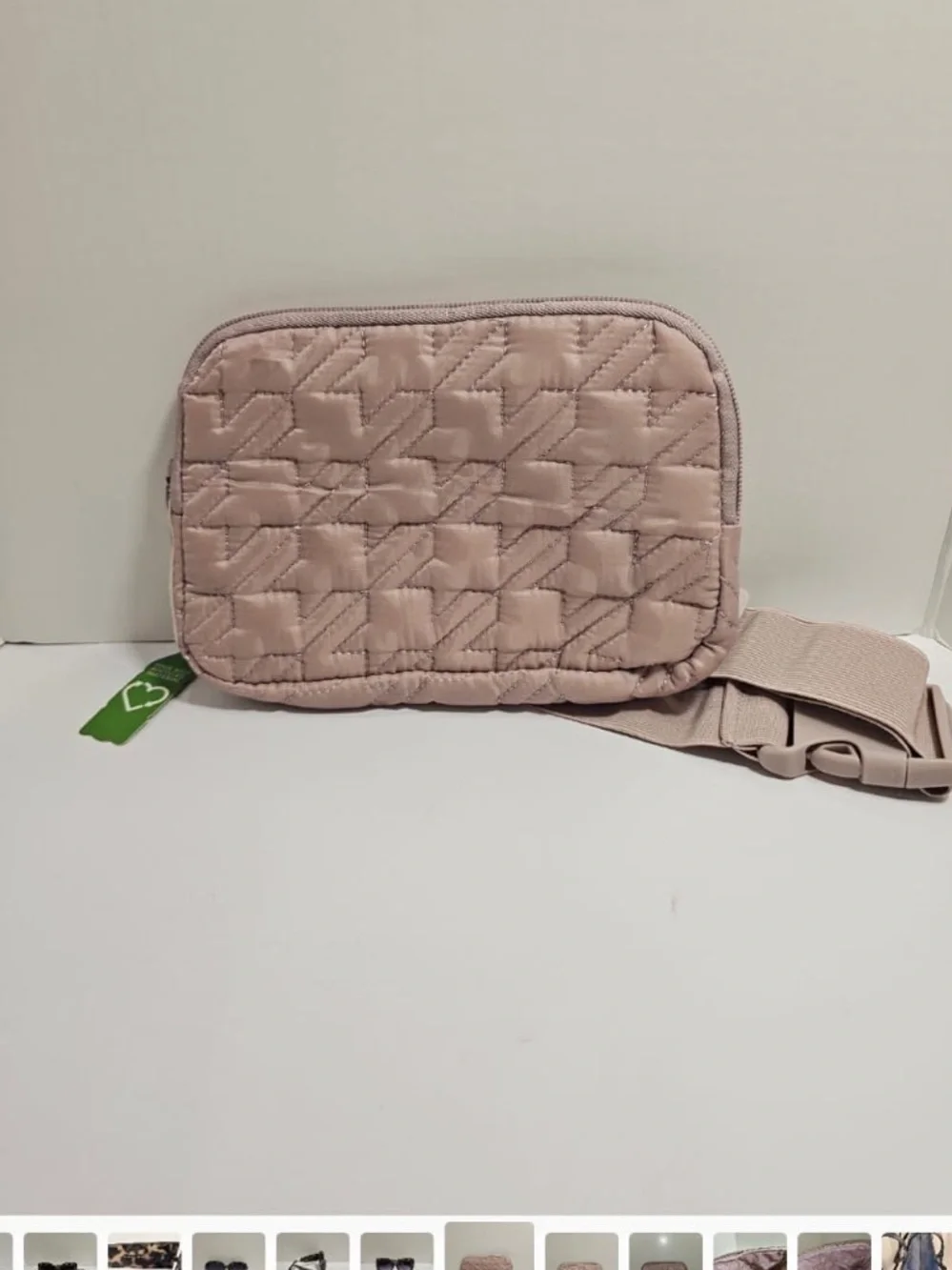 NWT MYTAGALONGS Quilted Puffer Belt Bag - Recycled RPET Eco-Friendly Mauve Pink